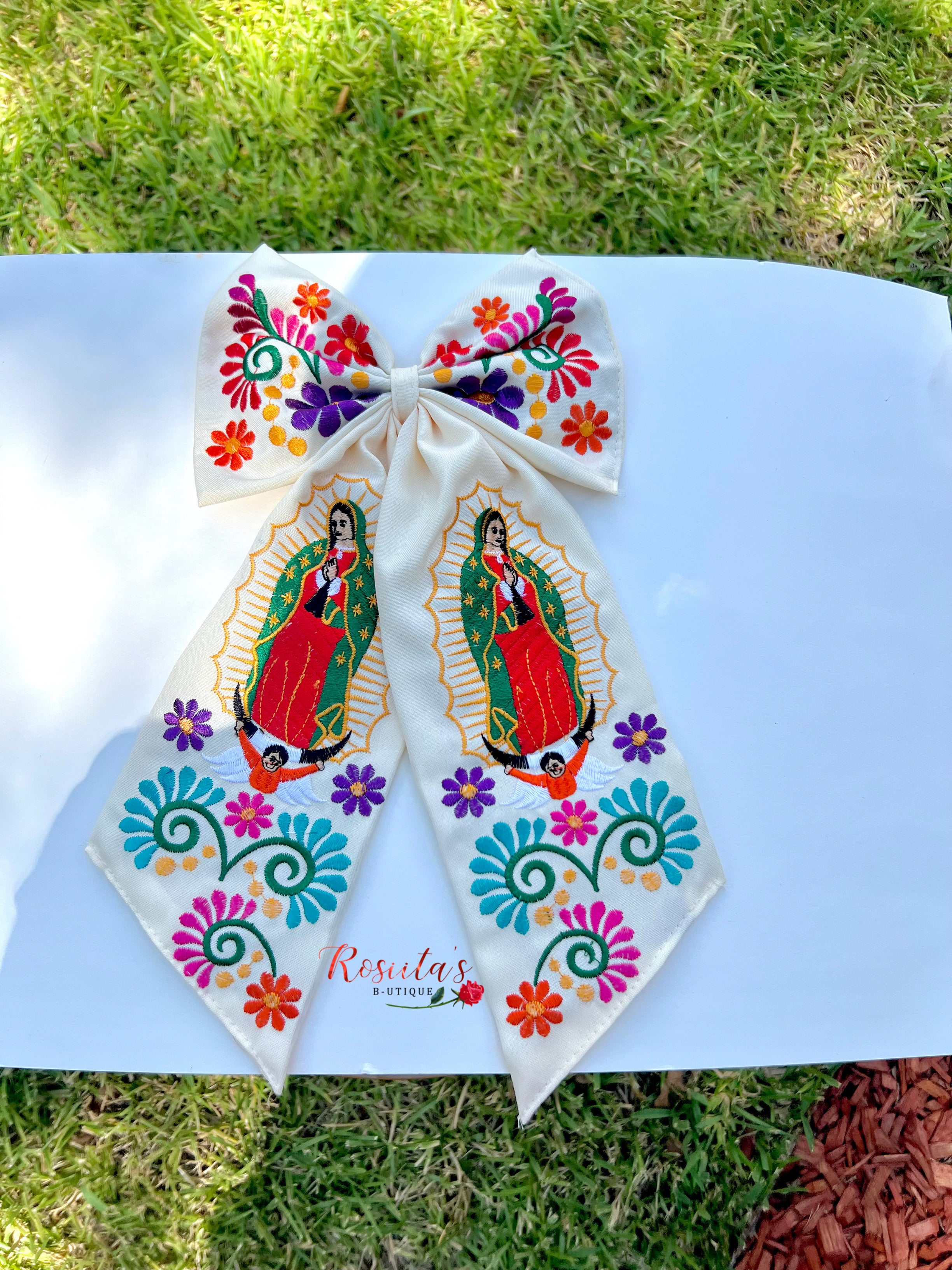 Virgen de guadalupe large bow