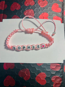 Custom name bracelet with heart