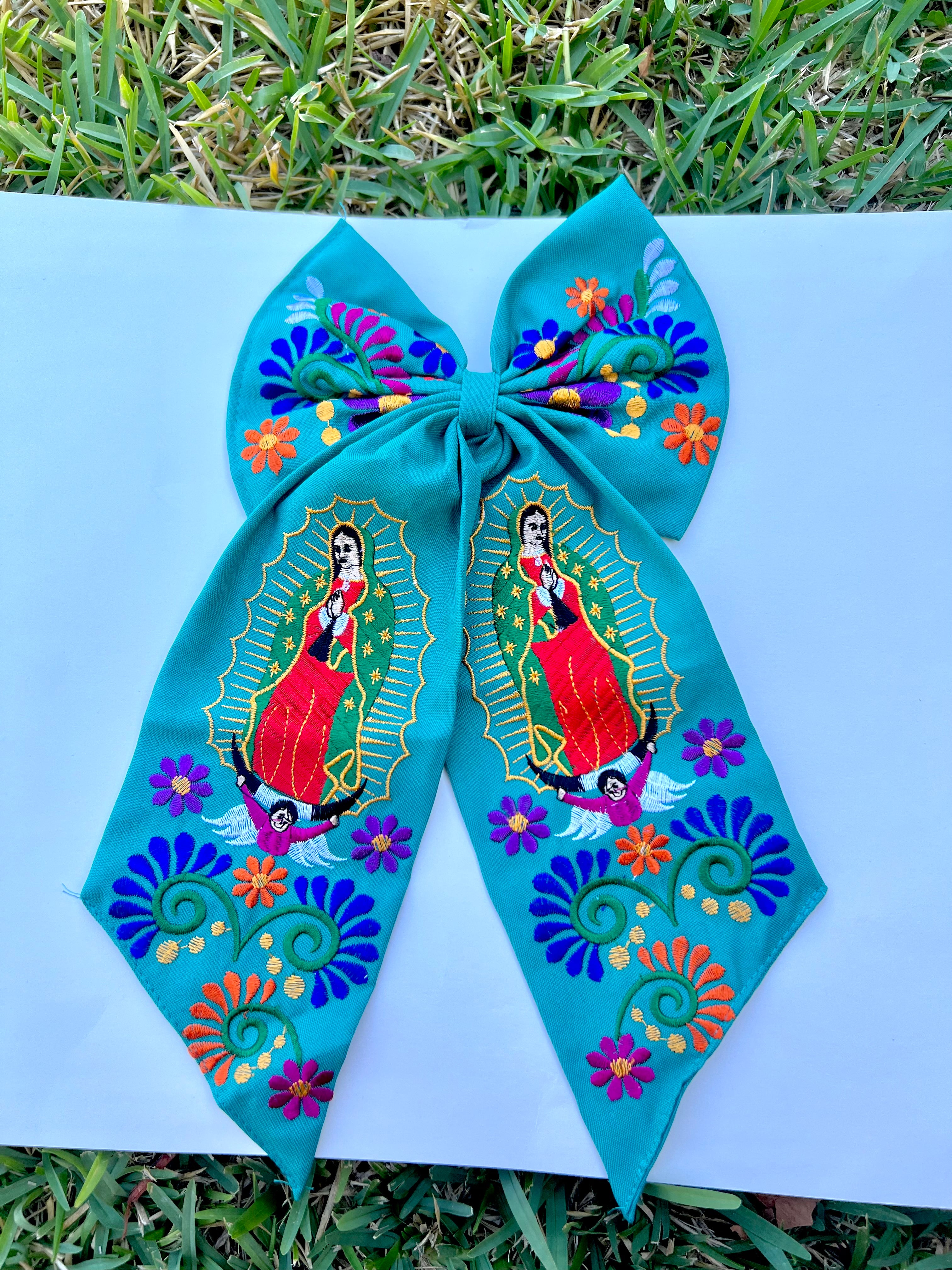 Virgen de guadalupe large bow