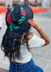 Red Rose Faux suede sombrero