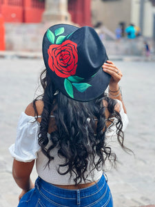 Red Rose Faux suede sombrero