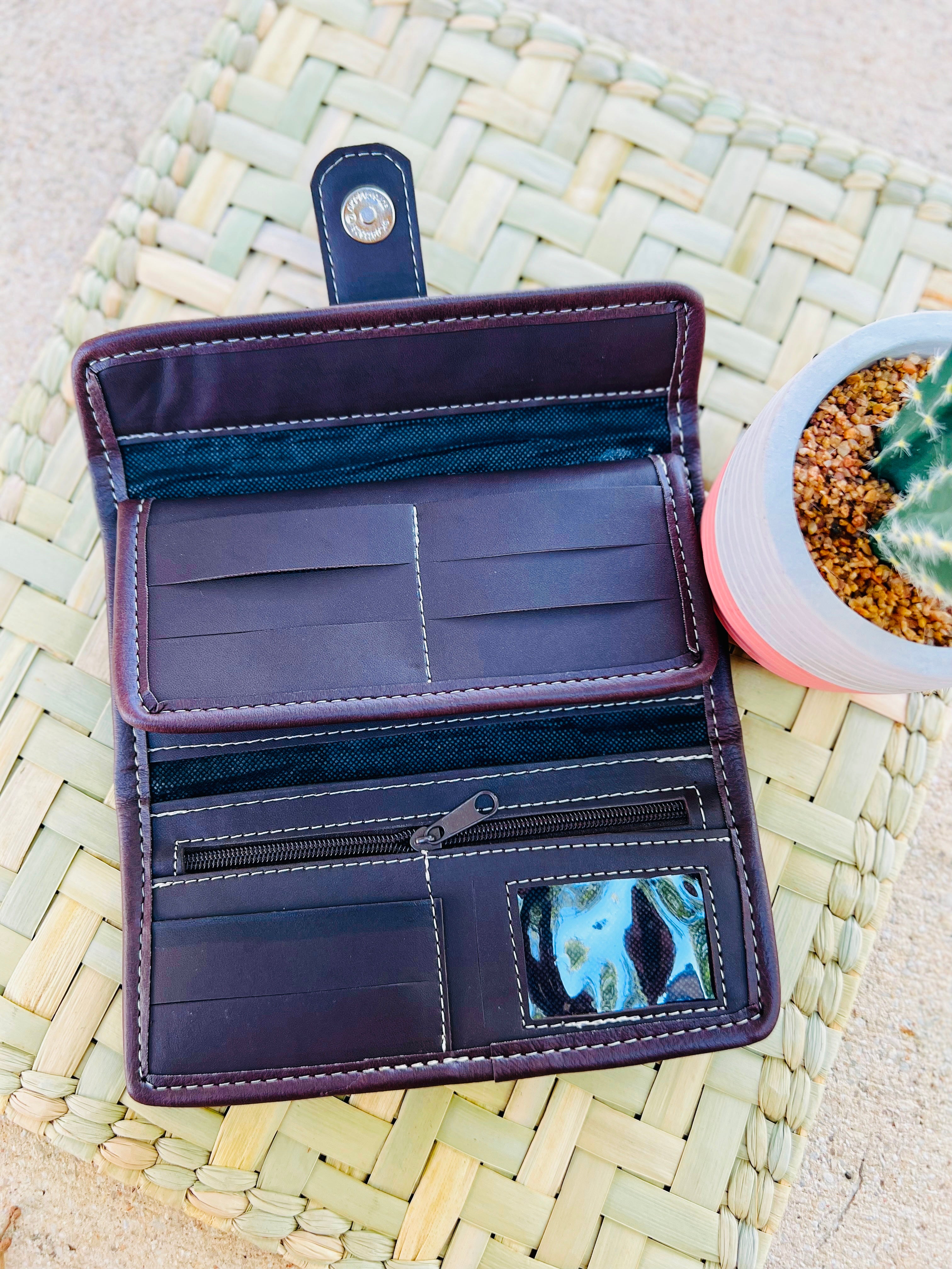 Sunflower leather wallet